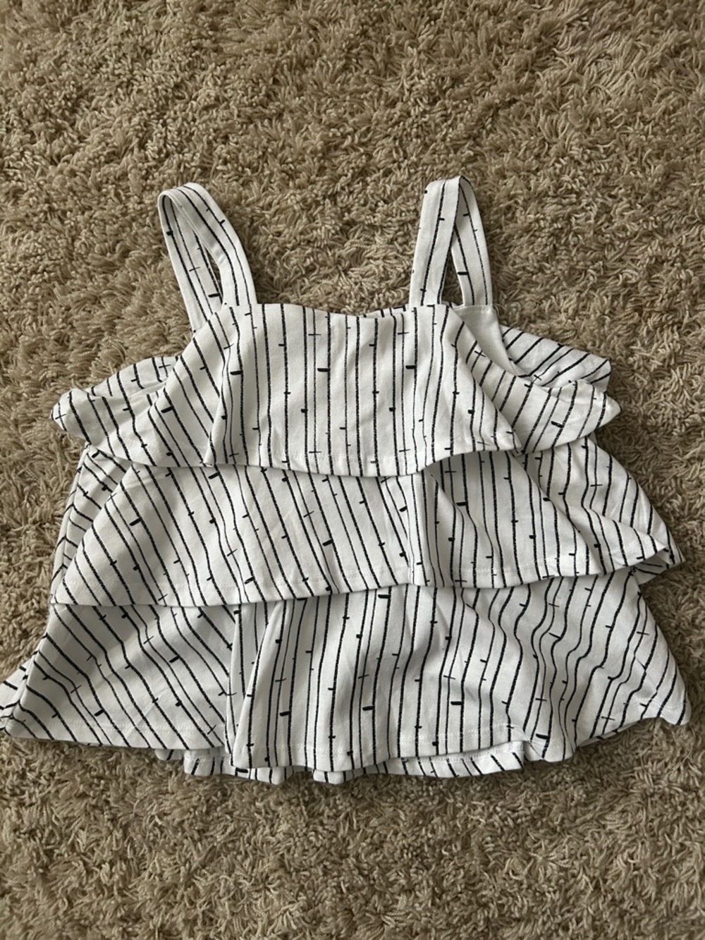 NWT 7 For All Mankind White Tiered Ruffle Tank Top Size M - Picture 6 of 6
